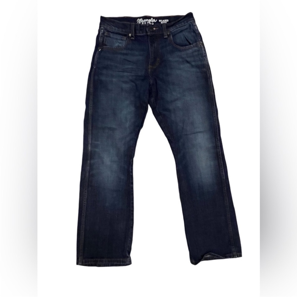 Retro Wrangler Blue Denim Jeans with Worn-In Look